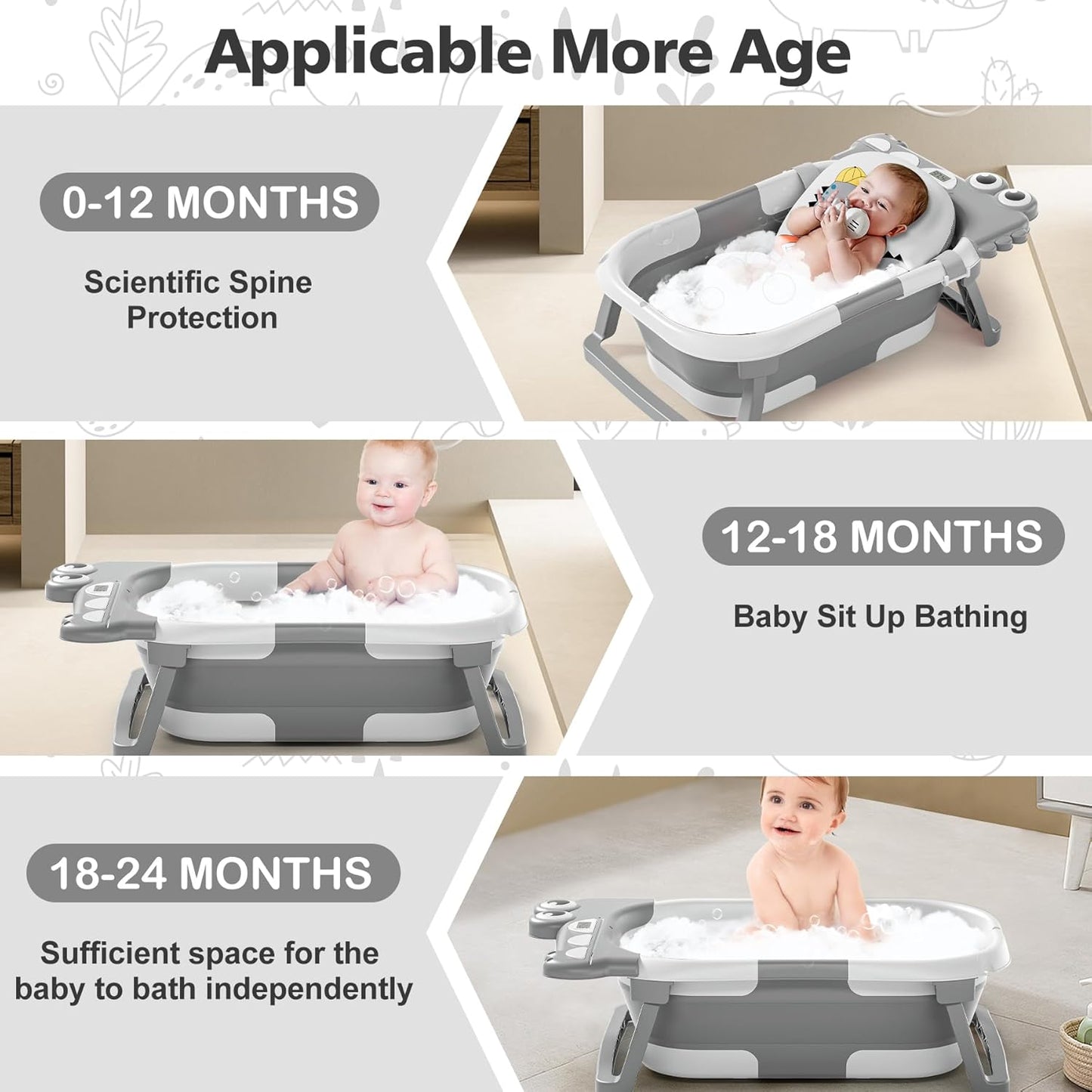 Bañera plegable para bebé recién nacido, bañera plegable para bebé...