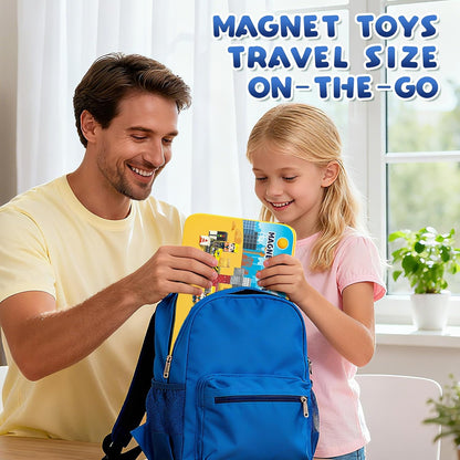 Axirata Juego de 60 mini bloques magnéticos de viaje para niños, mi...