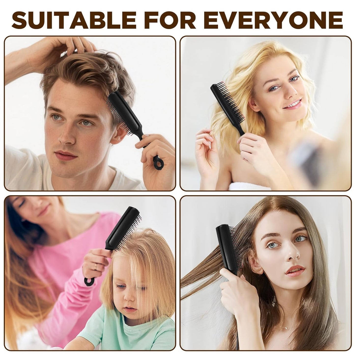 110 cepillos de pelo a granel para personas sin hogar, cepillo de pelo para cabello rizado, cepillo desenredante con cerdas de nailon, envuelto individualmente, adecuado para hombres y mujeres, hotel