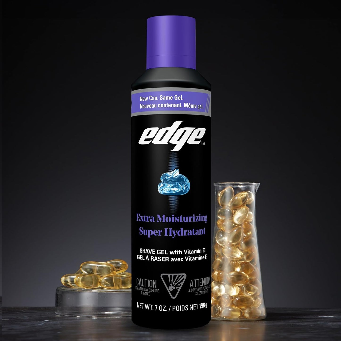 Edge Gel de afeitado para hombres, extra hidratante con vitamina E,...