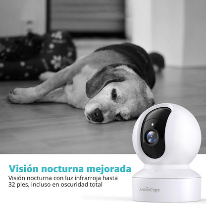Cámara para mascotas, cámara para perros HD 2K con aplicación para...