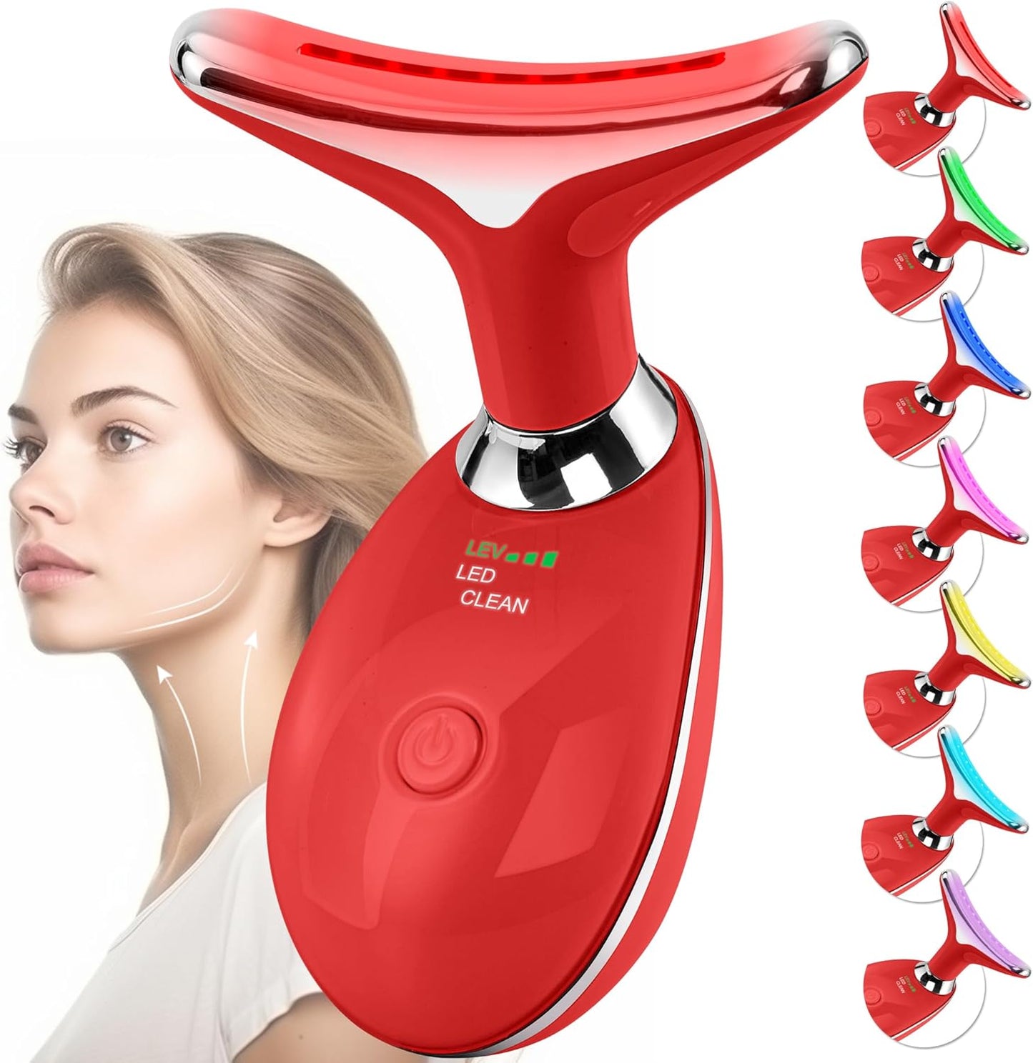Doset - Masajeador facial con terapia de luz roja para rostro y cue...