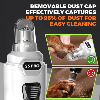 Molinillo de uñas para perros con 2 luces LED, potente, 2 velocidad...