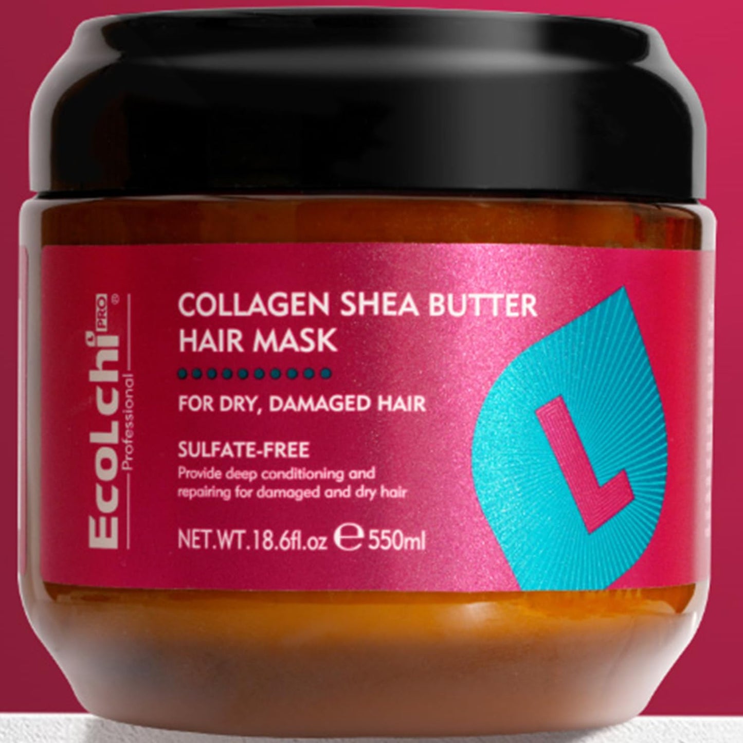 Mascarilla de colágeno de manteca de karité para el cabello, reparación profunda, colágeno, manteca de karité, tratamiento capilar para cabello seco y dañado, todo tipo de cabello, 18.6 oz 18.6 fl oz | Sin sulfato