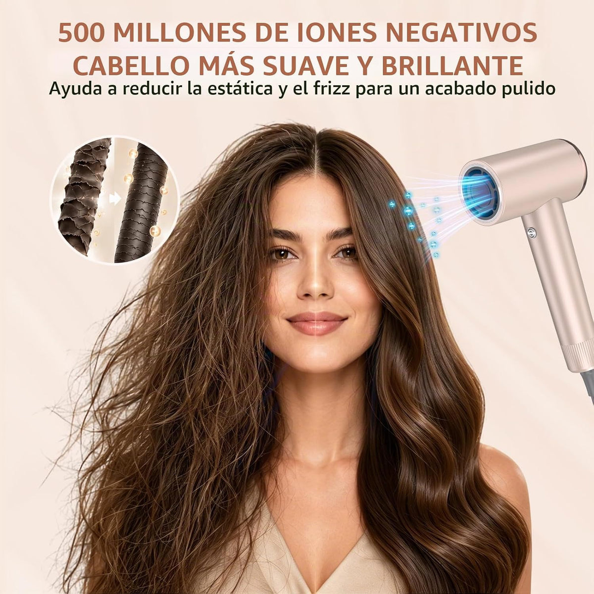 Secador de pelo iónico de alta velocidad Mythsight StyleVibe con 3...