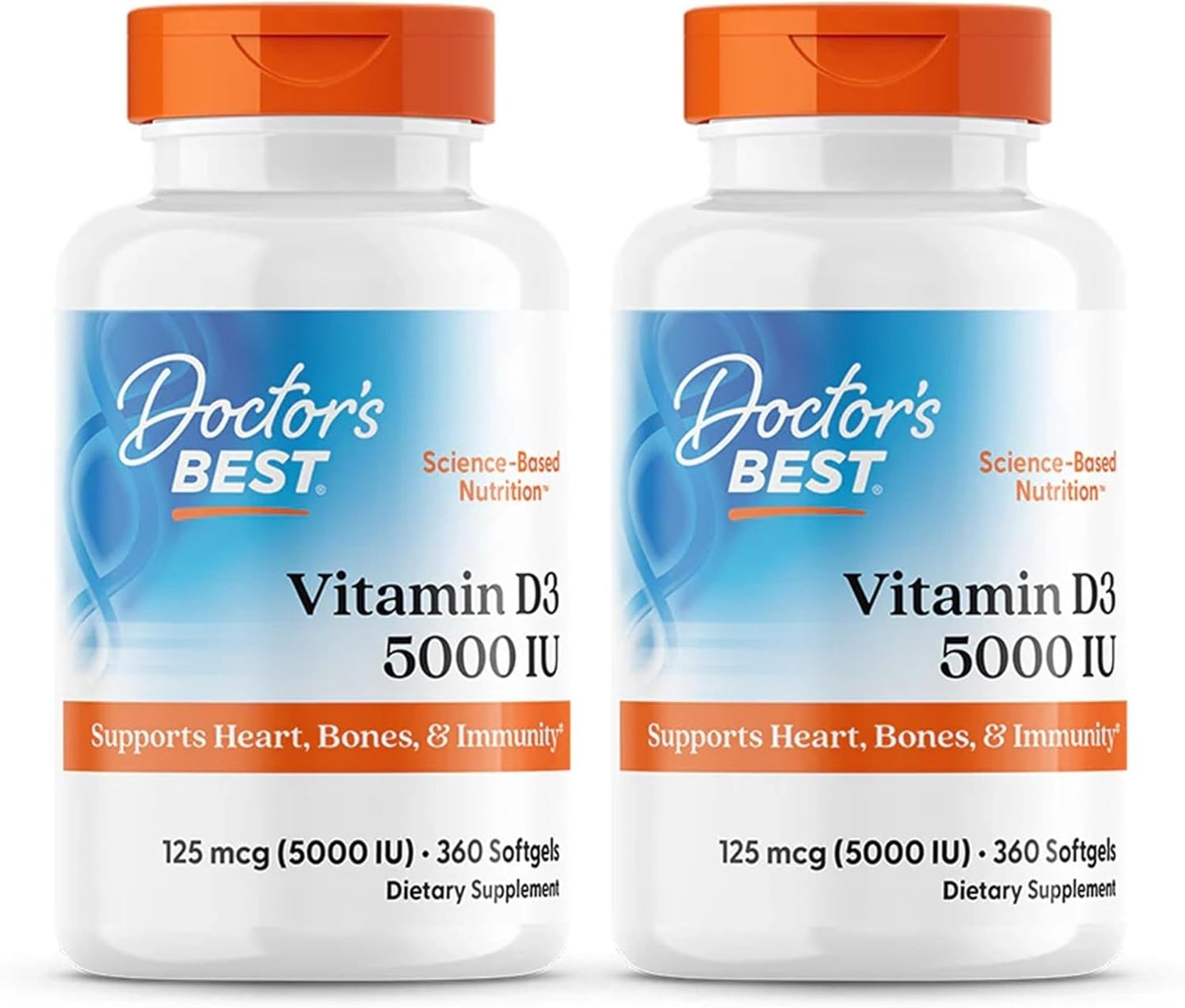 Doctor's Best Cápsulas blandas de vitamina D3 de 5000 UI para h...