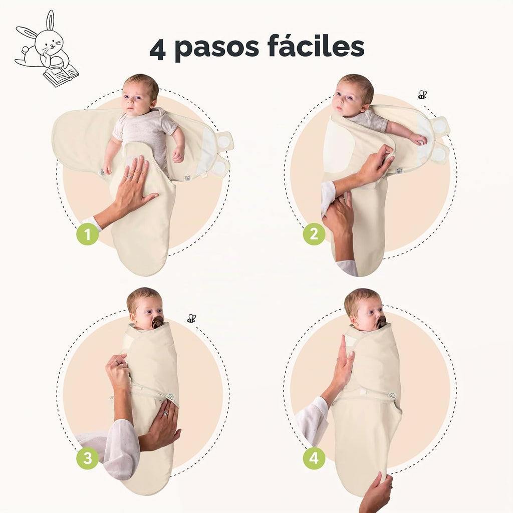 KeaBabies Paquete de 3 sacos de dormir orgánicos para bebé con arru...