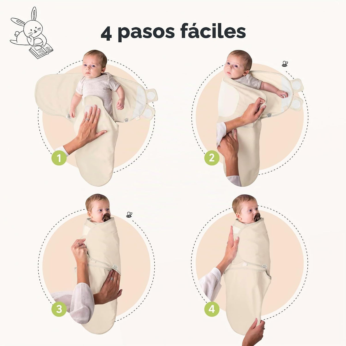 KeaBabies Paquete de 3 sacos de dormir orgánicos para bebé con arru...