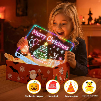 Lumiboard Tablero de dibujo LED con 13 efectos de luz, 16 pulgadas,...