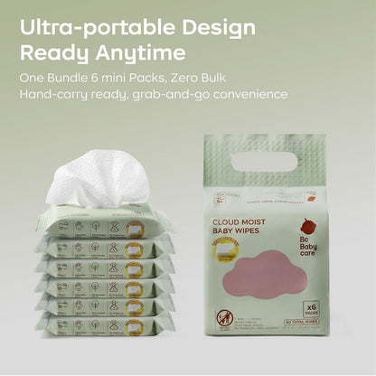 Bc Babycare Cloud Toallitas húmedas de viaje para bebé, paquete de...