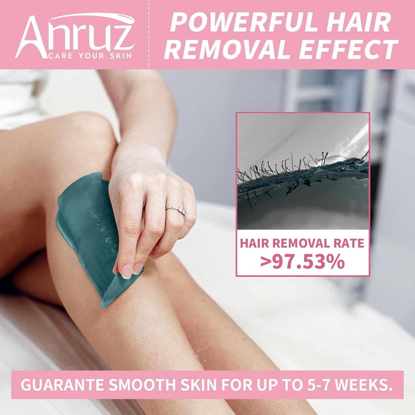 Anruz Kit de depilación para mujeres y hombres, kit de calentador d...
