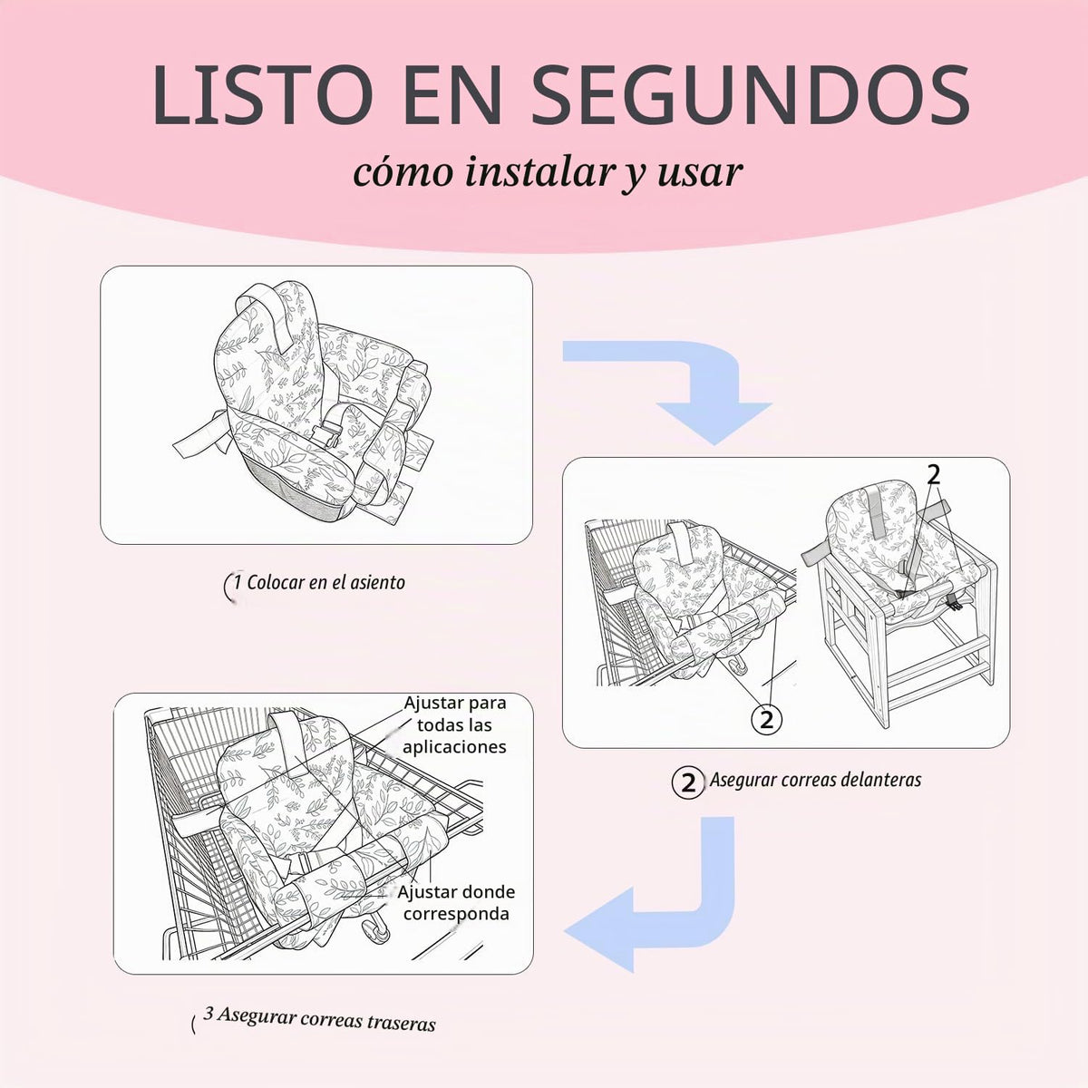 Funda para carrito de compras para bebé niño y niña, funda para sil...
