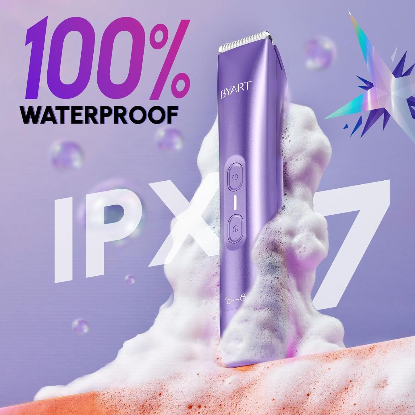 BYART Recortadora de bikini para mujer de doble cabeza, IPX7, resis...
