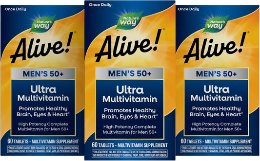 Nature's Way ¡Alive! Multivitamínico ultra potente para hombres...