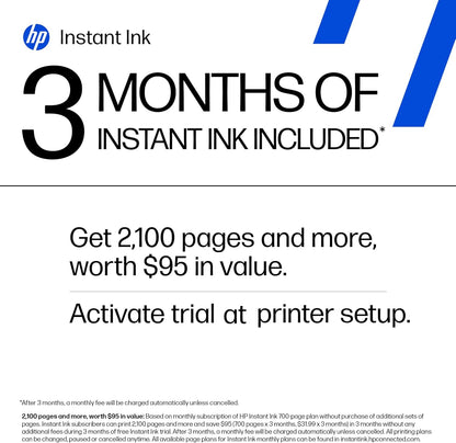 HP DeskJet 2855e Impresora inalámbrica de inyección de tinta todo en uno, escáner, fotocopiadora, lo mejor para el hogar, 3 meses de tinta instantánea incluida, conectividad Wi-Fi de una sola banda