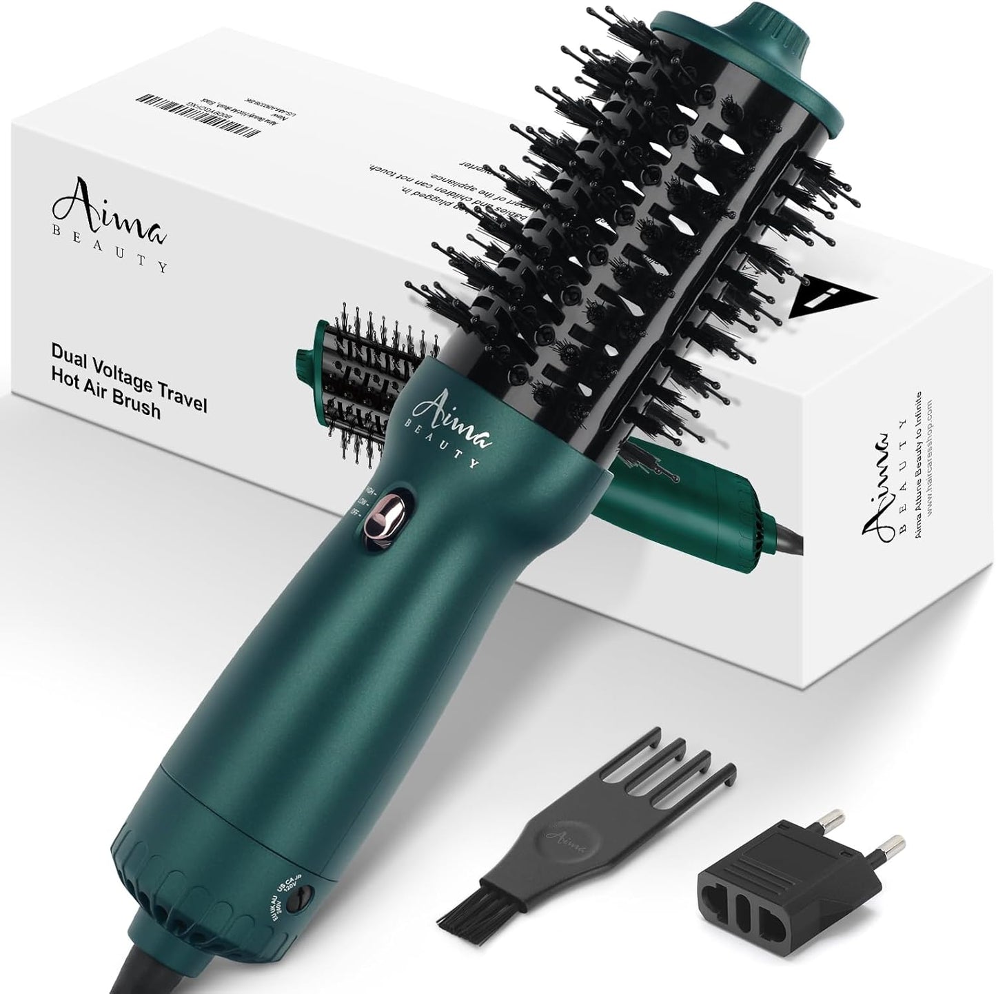 Aima Beauty - Cepillo secador de pelo con voltaje dual para viajes...