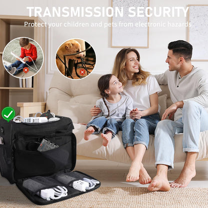 Bolsa organizadora de cables, caja organizadora de cables, bolsa de almacenamiento de cables electrónicos con divisor ajustable, bolsa de almacenamiento de cables grande para cable, cable, regleta de alimentación