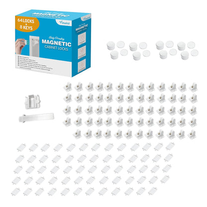 Vmaisi Cerraduras Magnéticas Adhesivas para Armarios y Cajones (64...