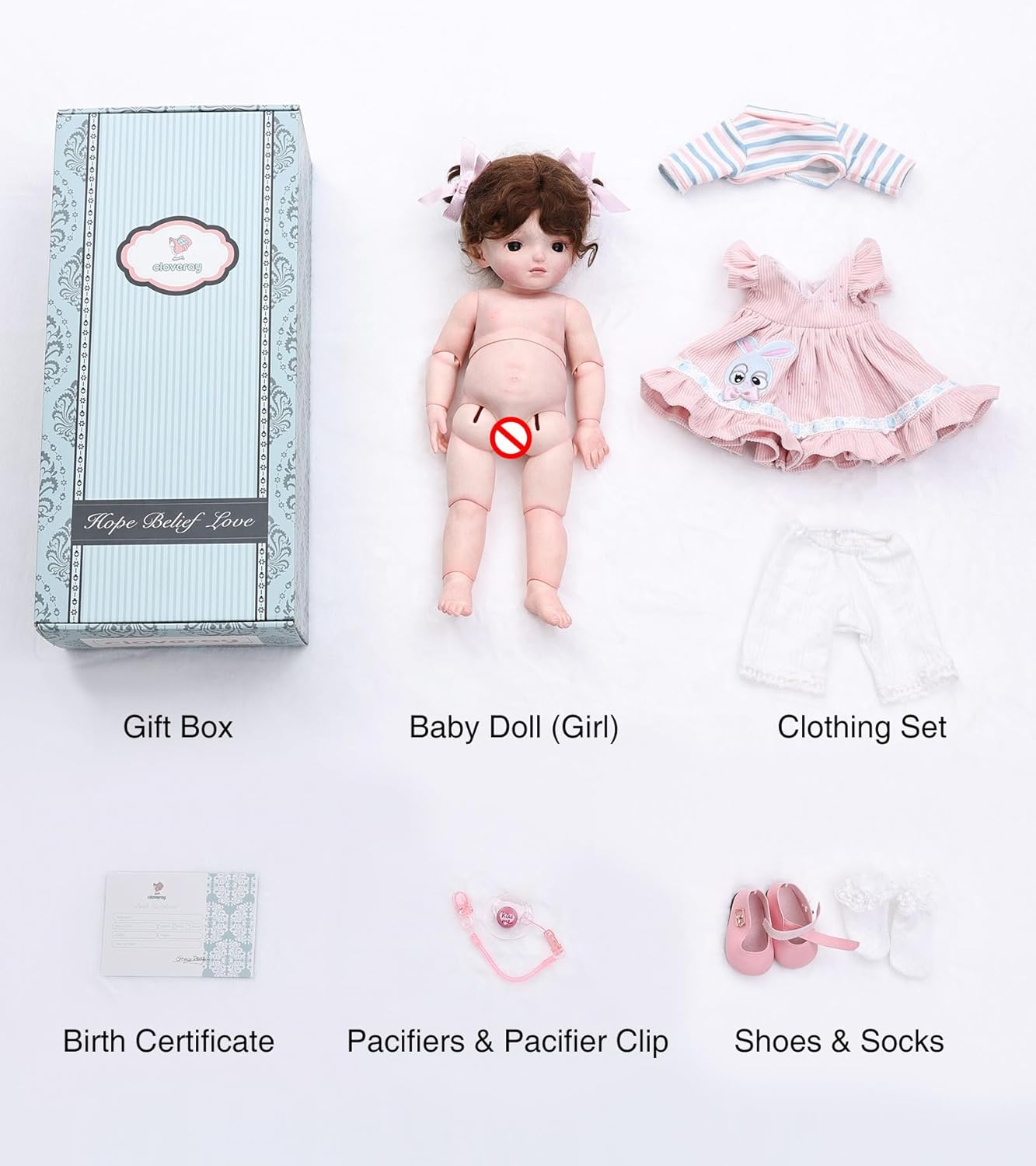 Cloveray Muñecas BJD 1\/4 Muñeca Articulada Completa, 20 Pulgadas (...