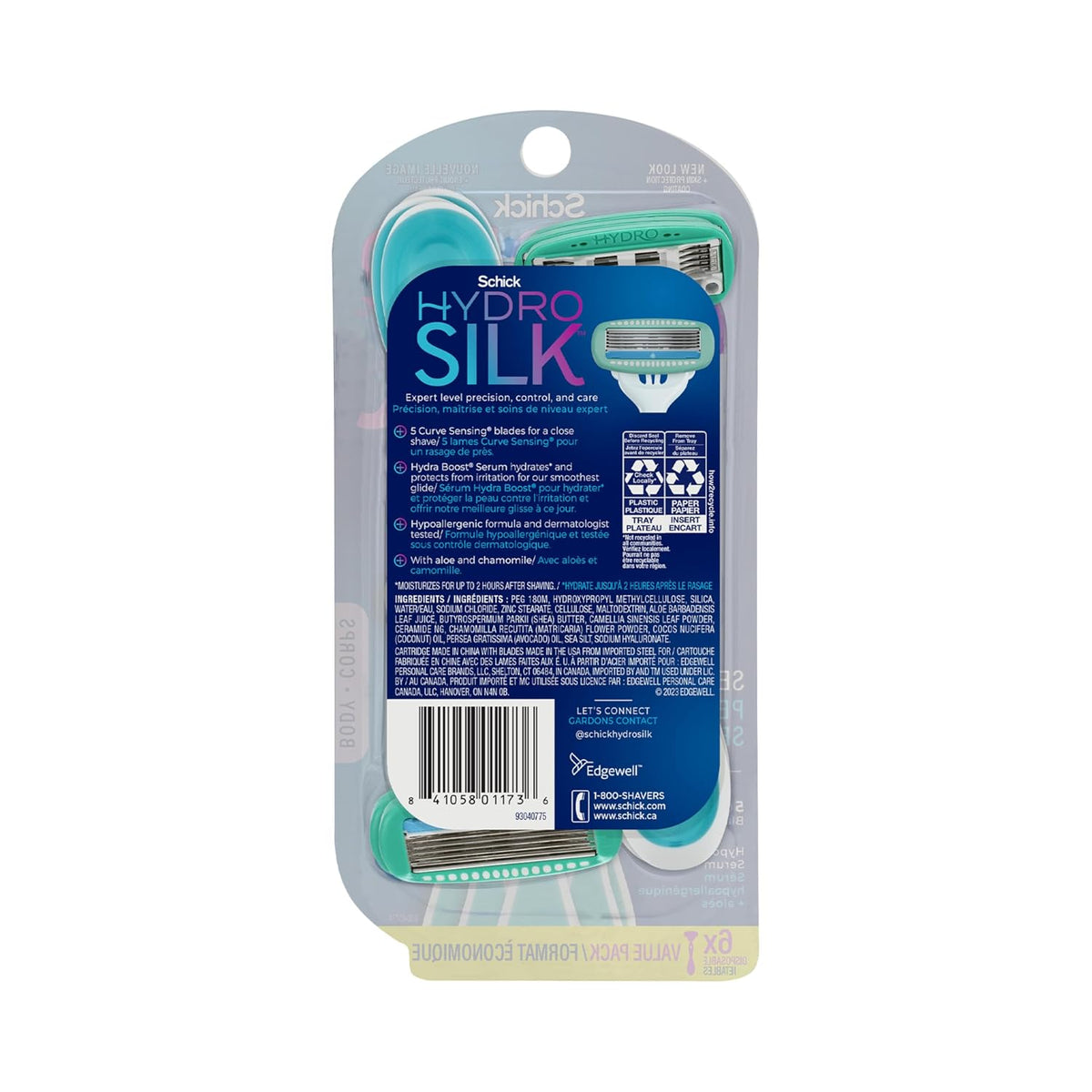 Schick Hydro Silk Sensitive - Maquinillas de afeitar desechables pa...