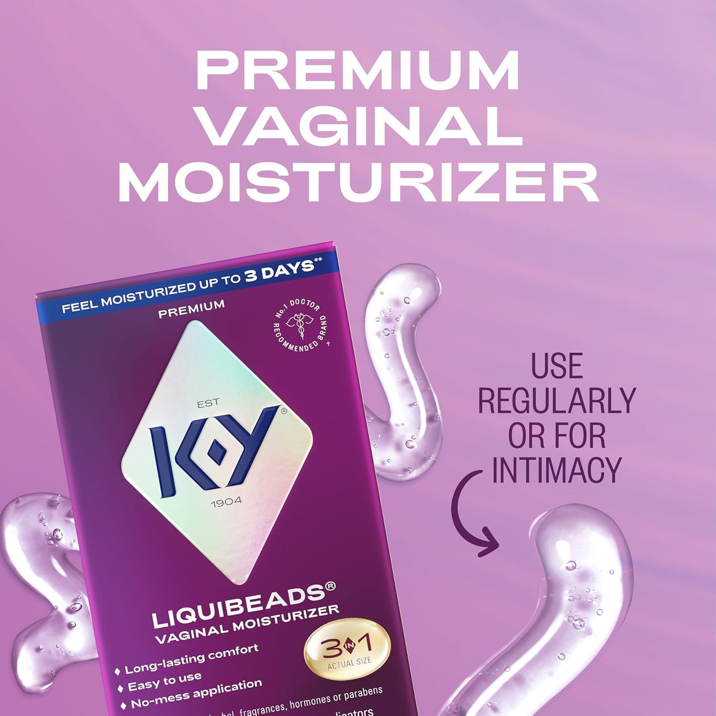 K-Y Liquibeads Fórmula 6 insertos de cuentas a base de silicona y 6...