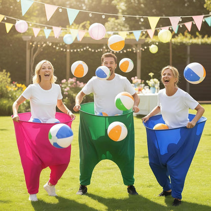 Juego de 22 piezas de pantalones de abuela para patio, juegos de Pascua, divertido juego de lanzamiento para adultos, incluye 2 bragas gigantes, 18 bolas inflables y 2 bombas, perfecto para formar