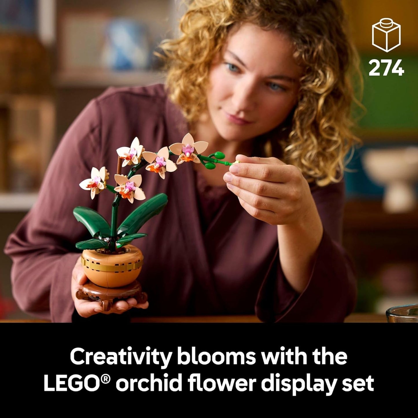 LEGO Botanicals - Set de Construcción Mini Orquídea - Artificial, Orquídea Falsa para Decoración del Hogar, Adultos de 18+ Años - Regalo para Cumpleaños - Decoraciones de Plantas de Interior para Mesa
