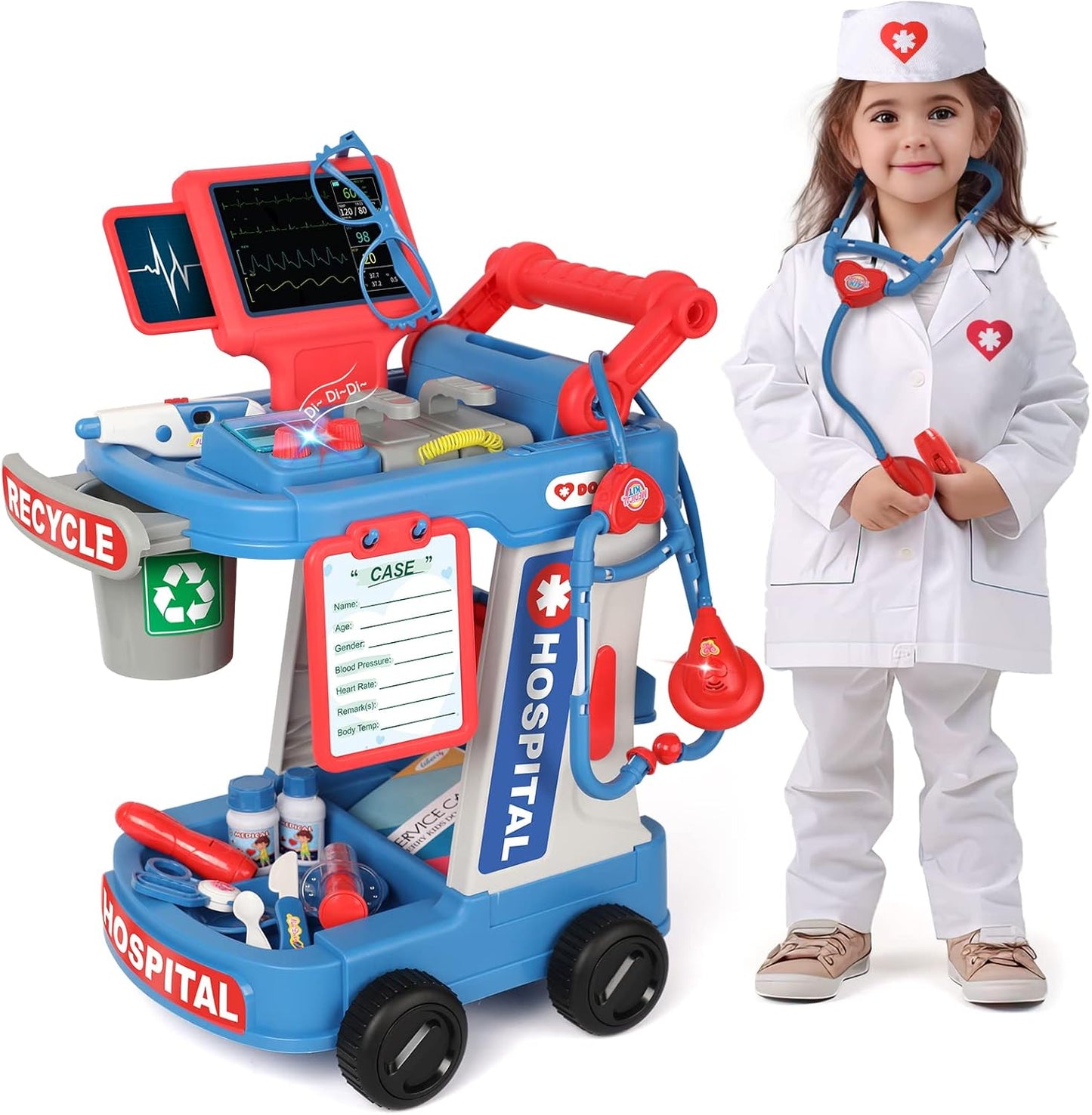 Liberry Kit de médico para niños pequeños de 2, 3, 4, 5 años, juego...