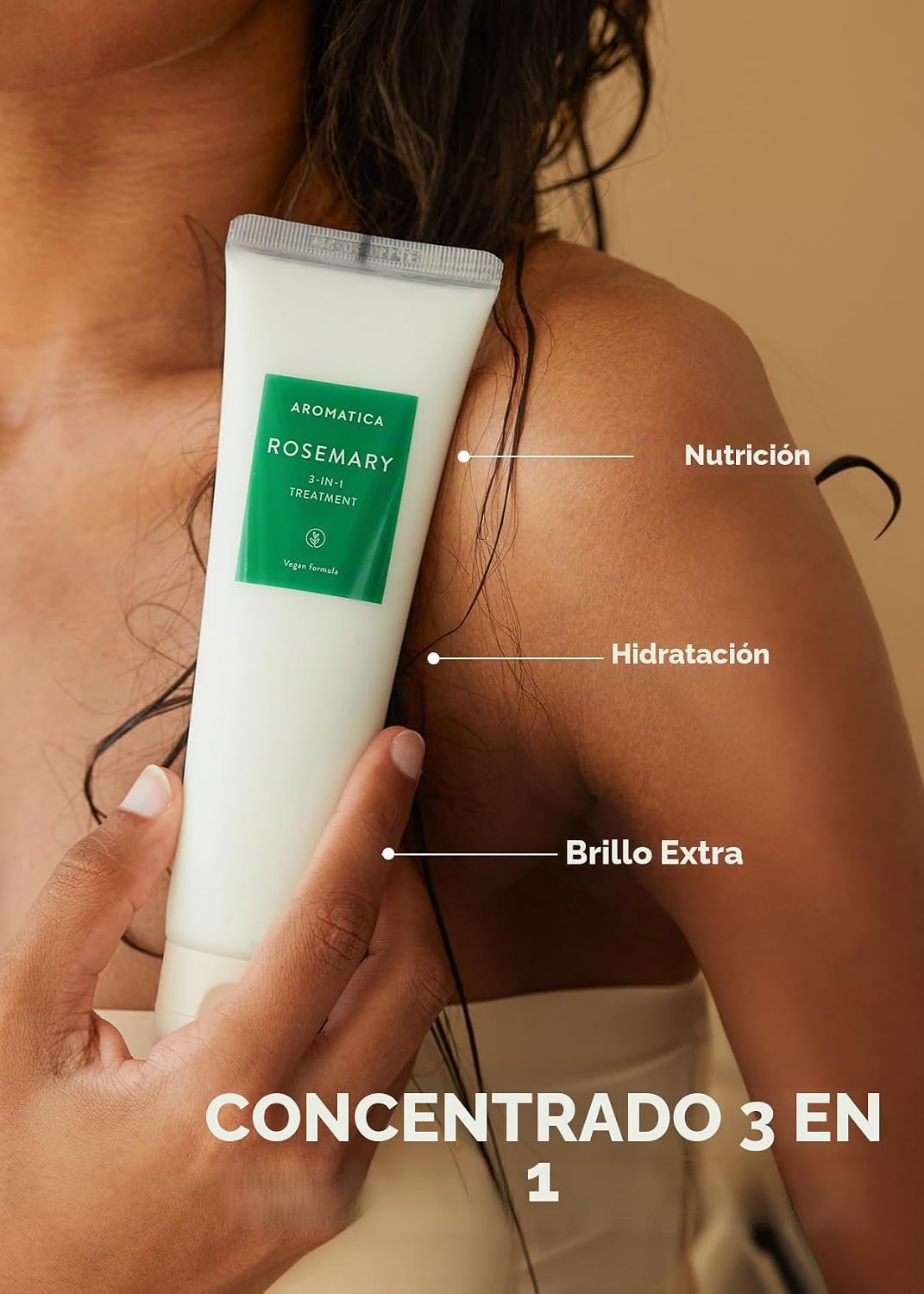 AROMATICA - Tratamiento capilar 3 en 1 con romero (5.4 onzas líquid...