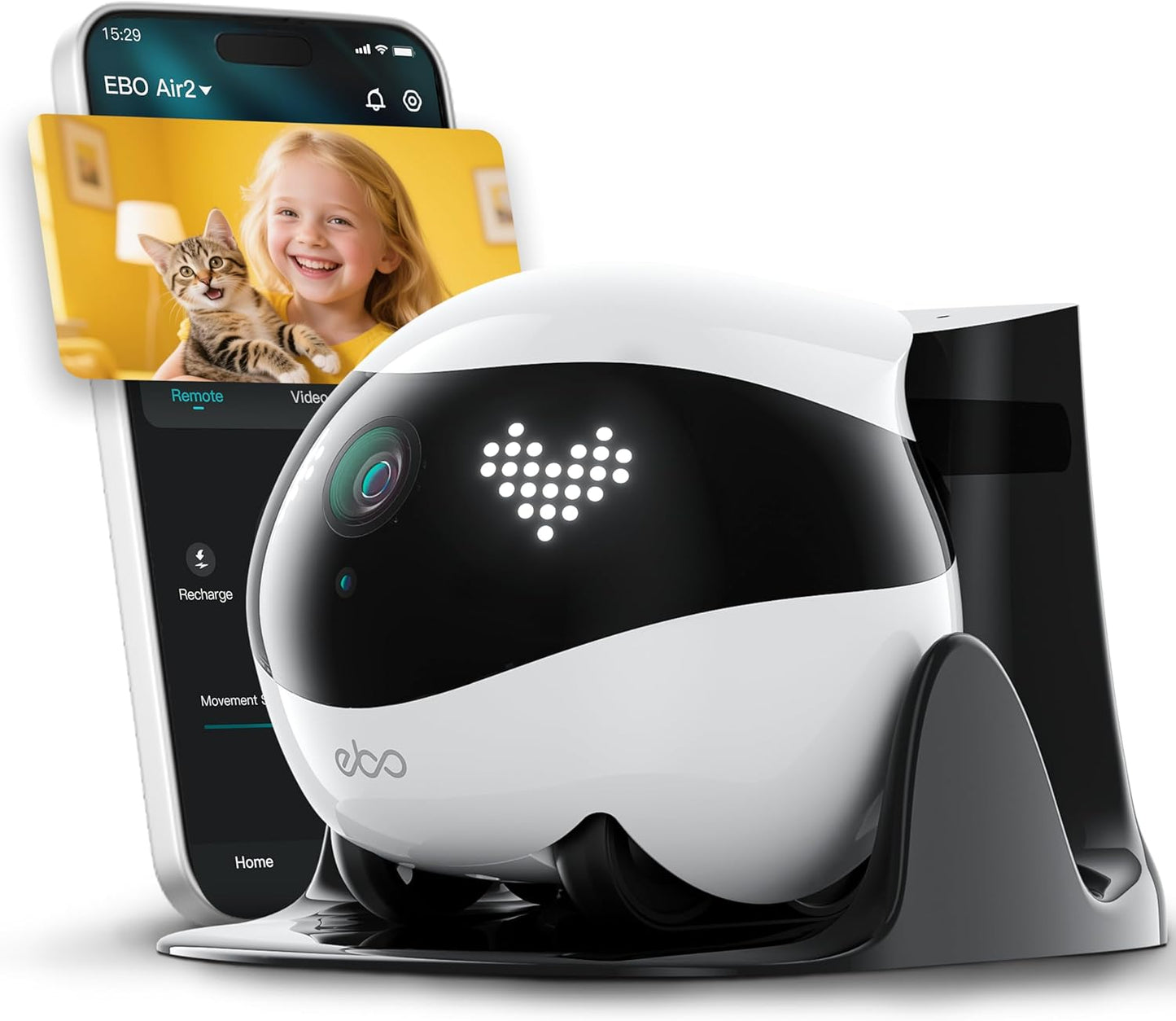 Enabot EBO Air 2 FamilyBot - Robot de cámara de seguridad para inte...