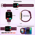 Reloj inteligente para mujeres y hombres, 1.85 pulgadas HD AMOLED F...