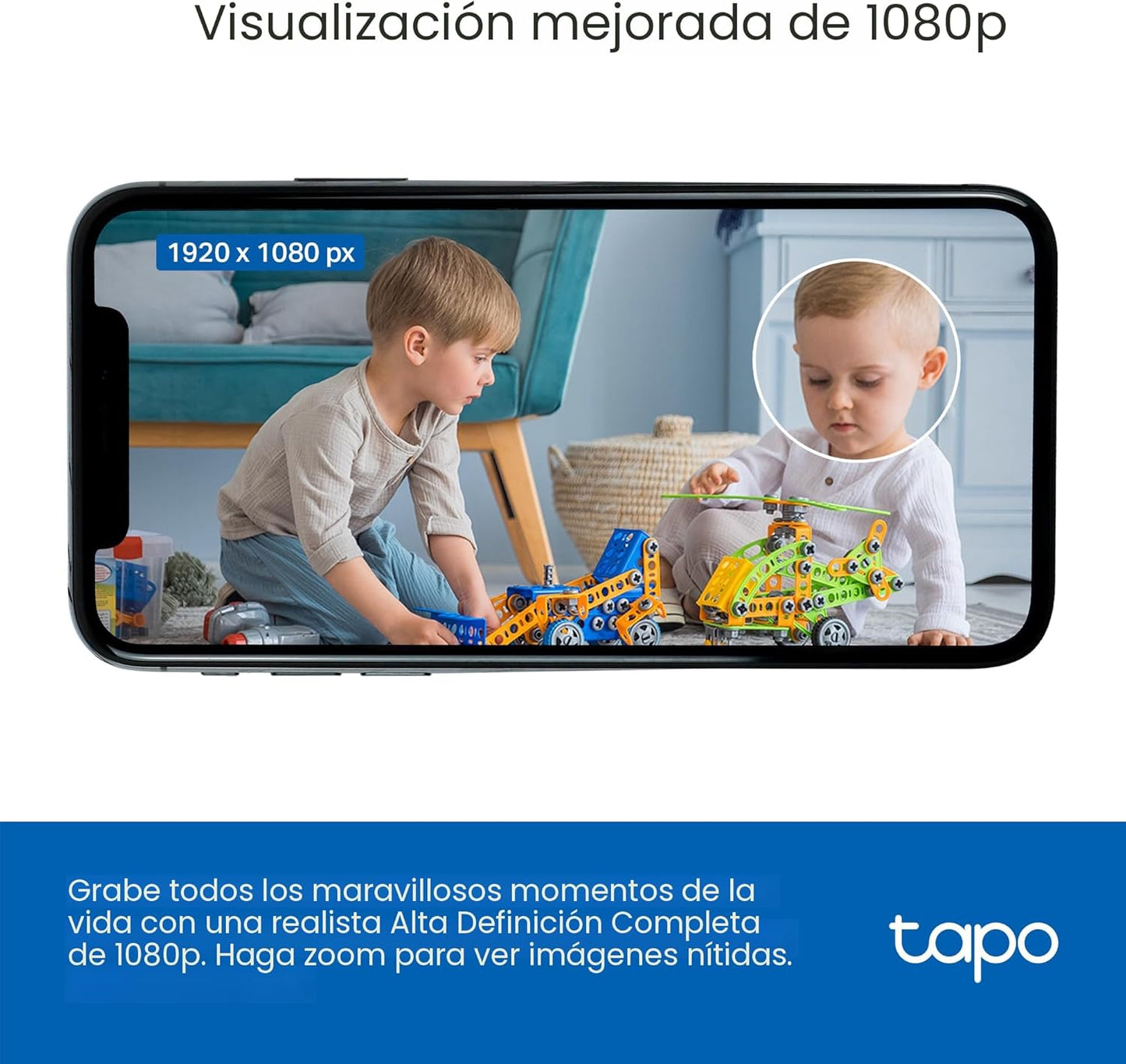 Tapo - Cámara de seguridad interior de 1080P para monitor de bebé,...