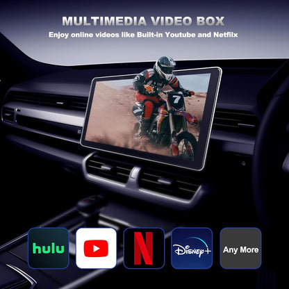 Adaptador Inalámbrico CarPlay y Android Auto 3 en 1, Plug & Play, Configuración Fácil, Compatible con Netflix, YouTube, Tarjeta TF y Más para Automóviles con CarPlay/Android Auto Cableado