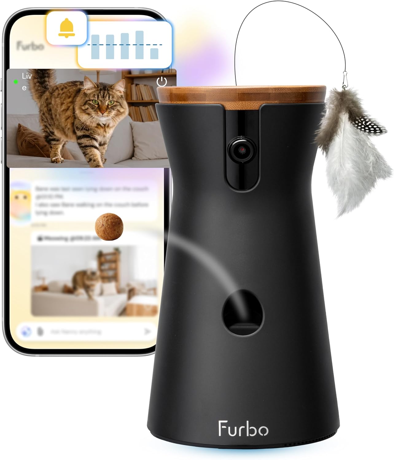 Furbo Cámara para gatos de 360° [requiere suscripción] Desbloqueo c...