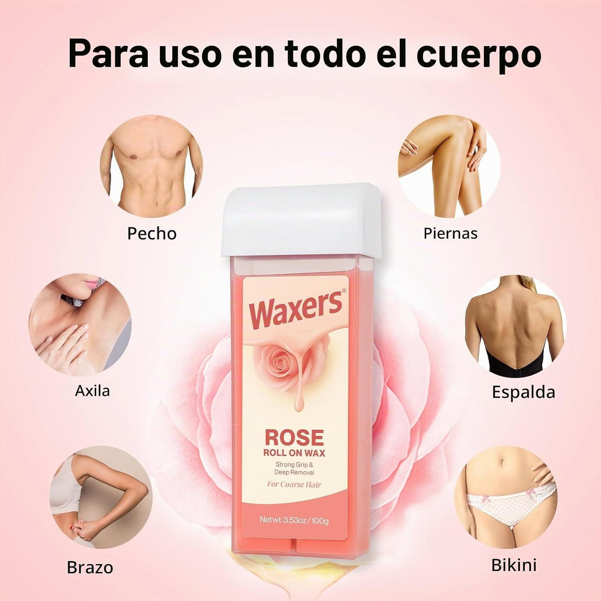 Waxers Kit de cera en rollo para la depilación de vello grueso y es...
