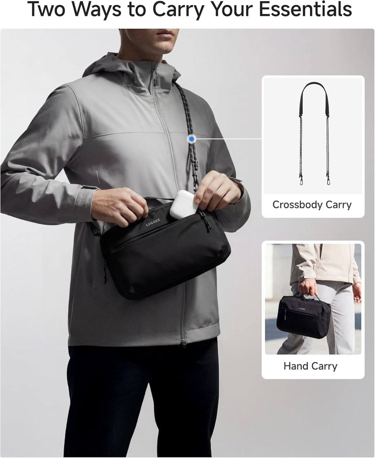 LUGGEX CBX01 - Estuche de viaje organizador de electrónica, bolsa d...