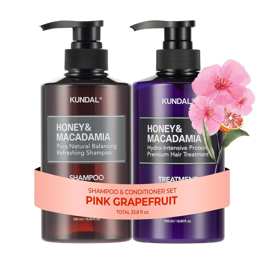 KUNDAL Juego de champú y acondicionador coreano [pomelo rosa] Calid...