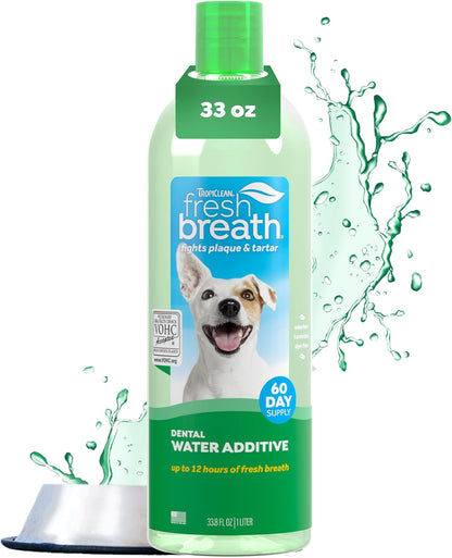 TropiClean - Aditivo de agua para refrescar el aliento de los perro...