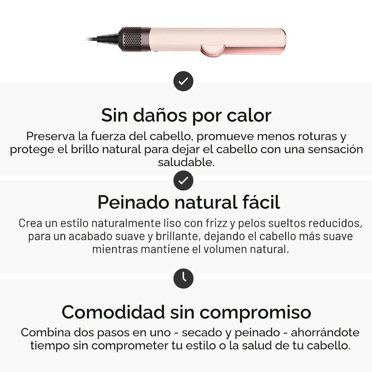 Dyson Plancha Airstrait™, alisadora de cabello húmedo para secar, s...