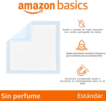 Amazon Basics Almohadillas para orinar para perros y cachorros, 5 c...