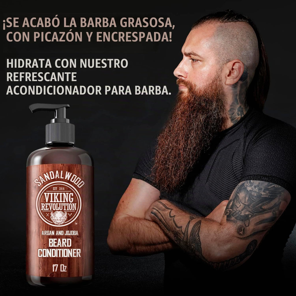 Viking Revolution Acondicionador para barba - Sándalo - 17 oz | For...