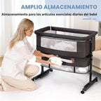 Moisés para bebé, 3 en 1, para poner al lado de la cama, con ruedas...
