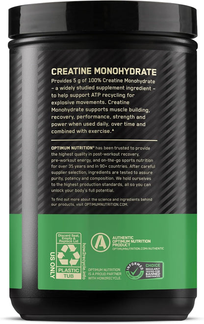 Optimum Nutrition Creatina Micronizada Monohidrato en Polvo, Sin Sa...