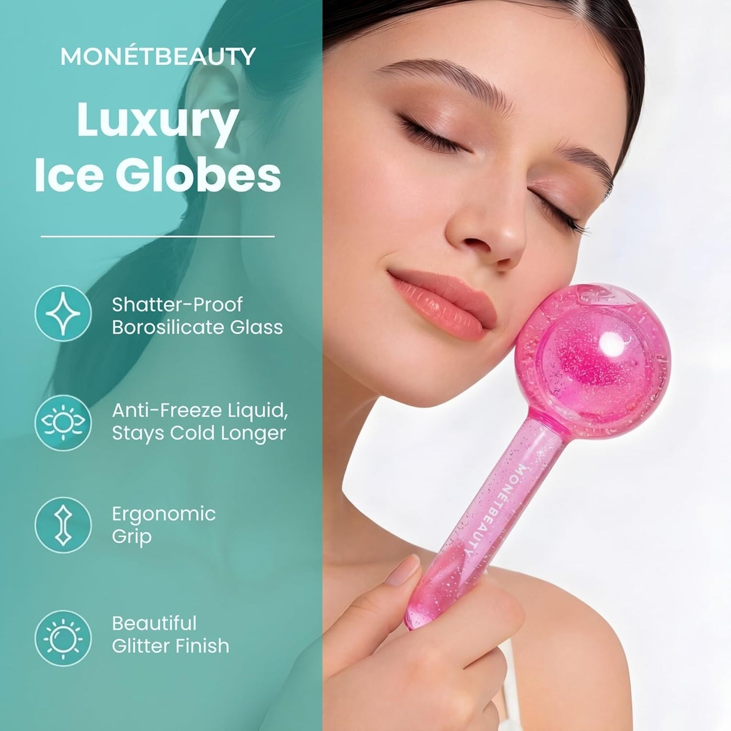 MonétBeauty Globos de Hielo para el Rostro, Seguros para Congelador...