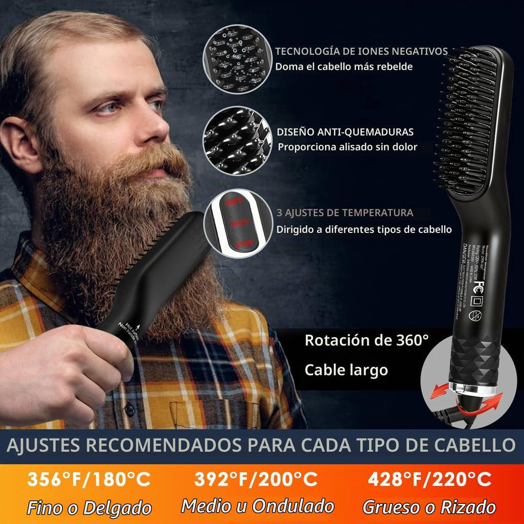 Alisador de barba para hombres, con peine de doble acción para todo...