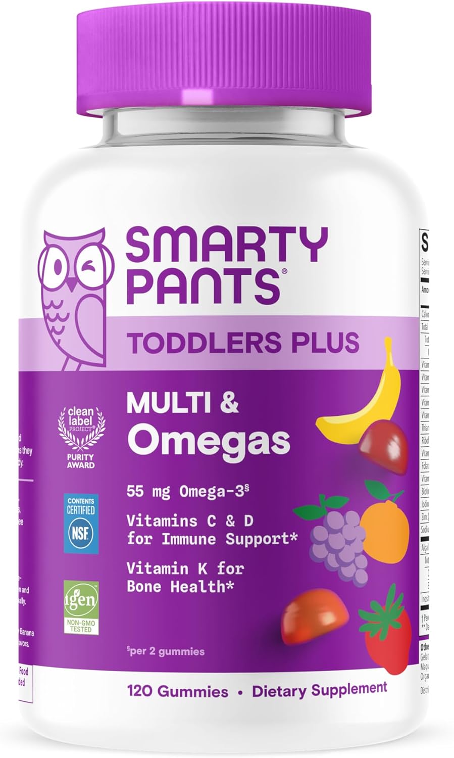 SmartyPants Gomitas multivitamínicas para niños pequeños, Omega 3 (...