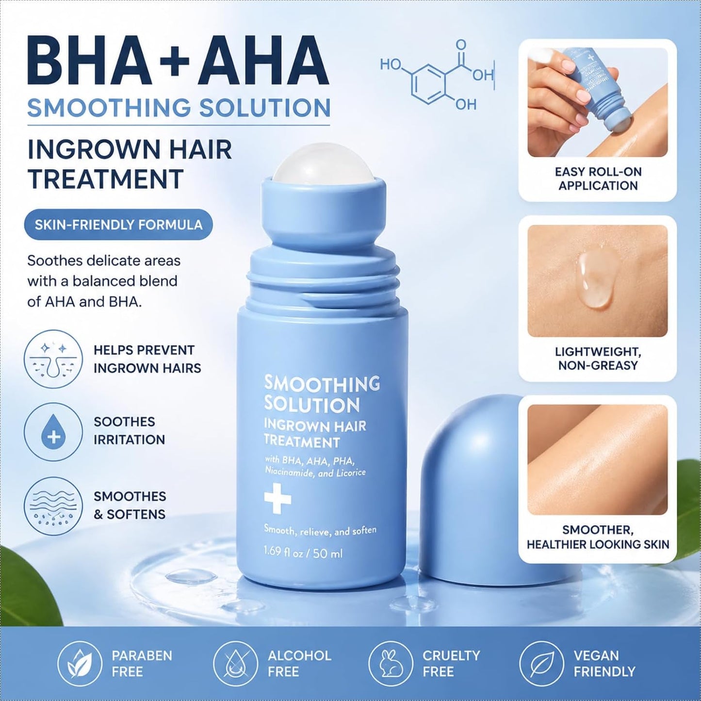 Suero para cabello encarnado para línea de bikini y protuberancias...