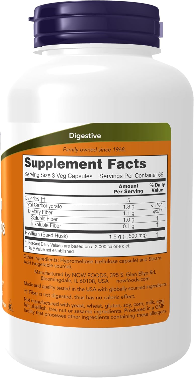 Now Foods Cápsulas de cáscara de psyllium 0.02 oz, B001F0R9L2, 1, 1