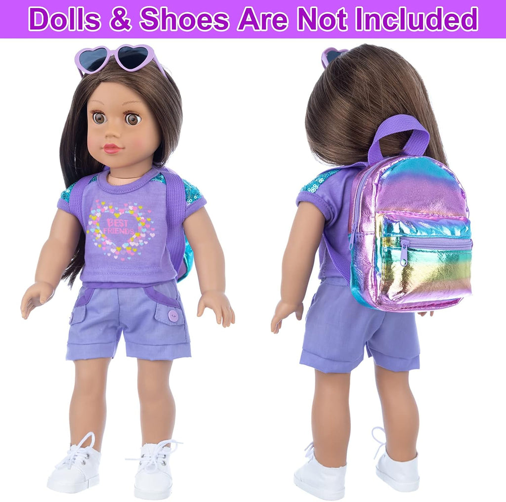 18INDC Conjunto de ropa y accesorios para muñeca de niña de 18 pulg...