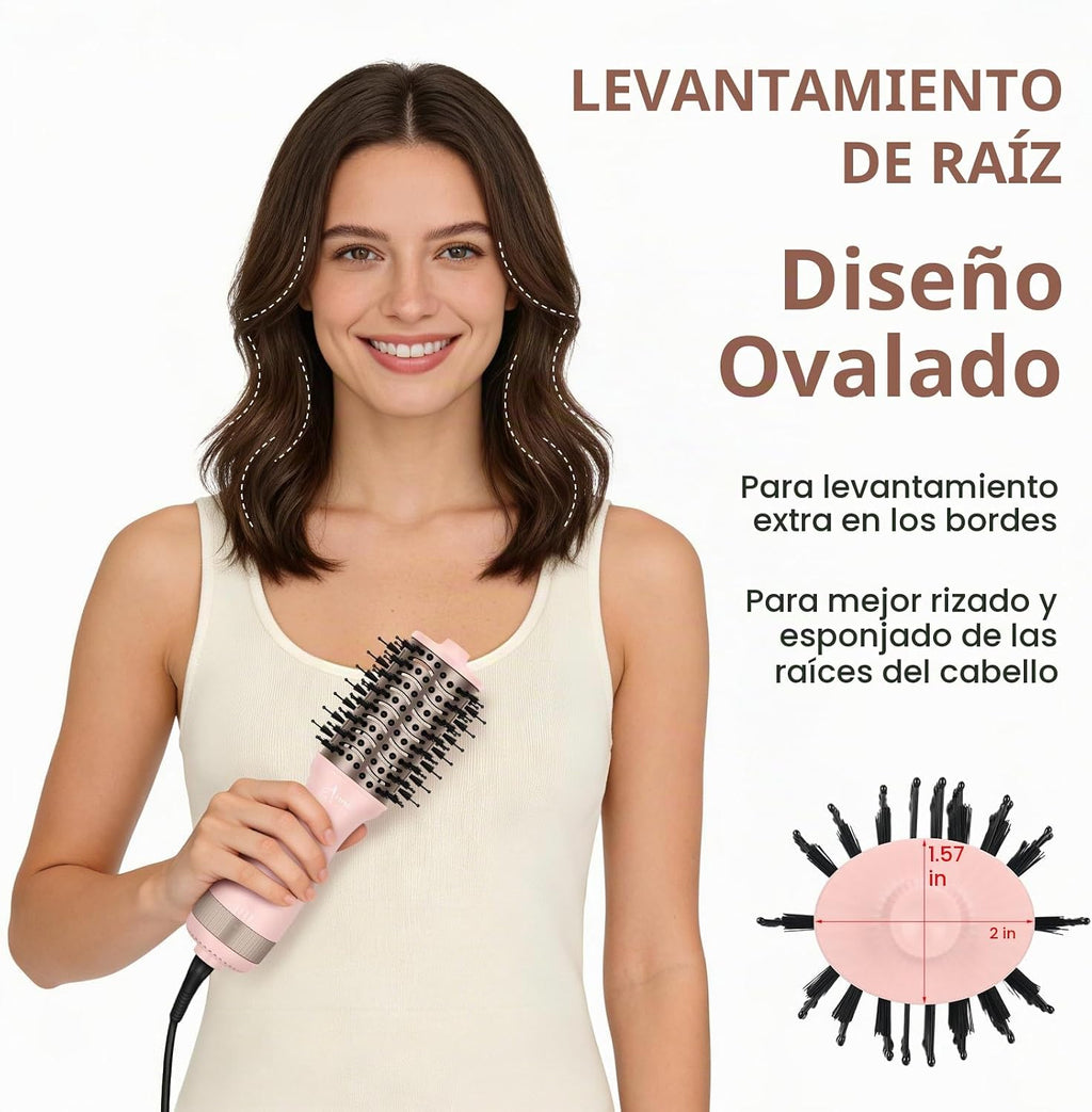 Aima Beauty Pequeño cepillo automático del secador de pelo del volt...